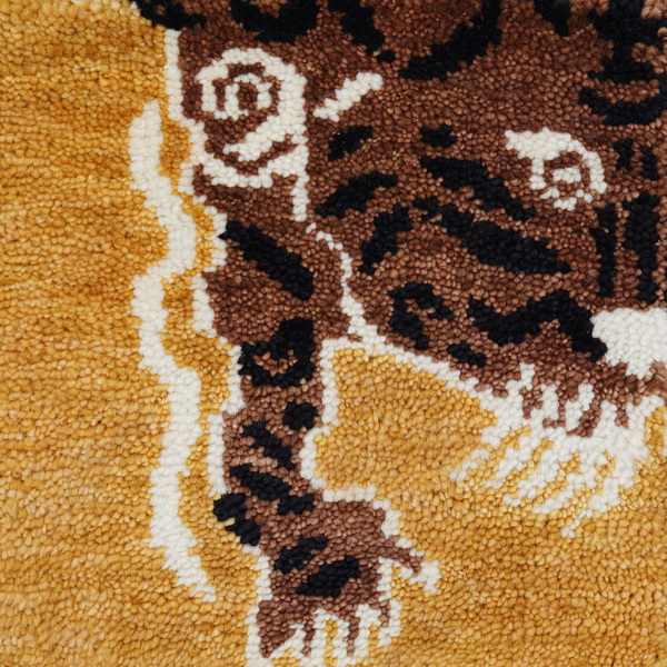Le Tibetan Rug in Ochre Closeup