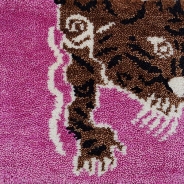 Le Tibetan Rug in Fuchsia Closeup
