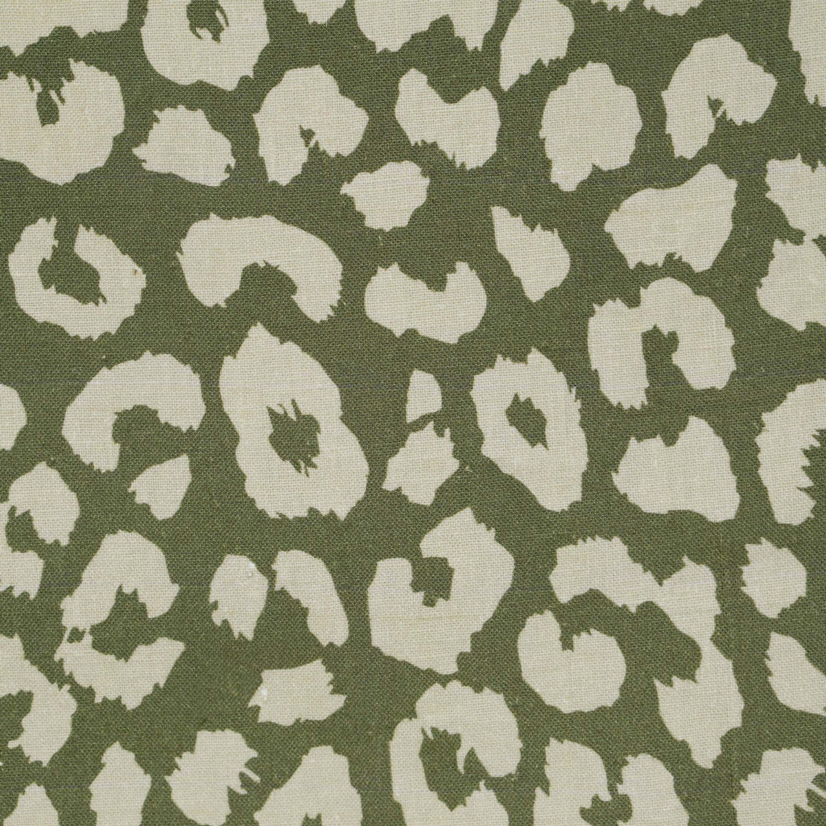 Shepherd Green and Cream Leopard Spots Fabric – Post House