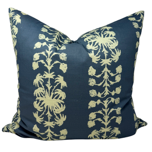 22" Palmberry Pillow Cover in Mineral Blue