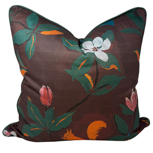 22" Paule Marrot Magnolias Pillow Cover in Copper
