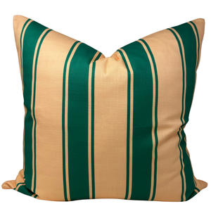 22" Riviera Stripe Pillow Cover in Peach and Green (#2)