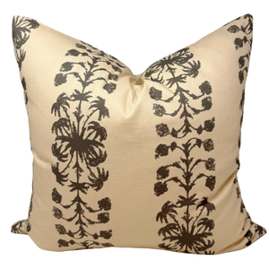 22" Palmberry Pillow Cover in Tuscan Tan