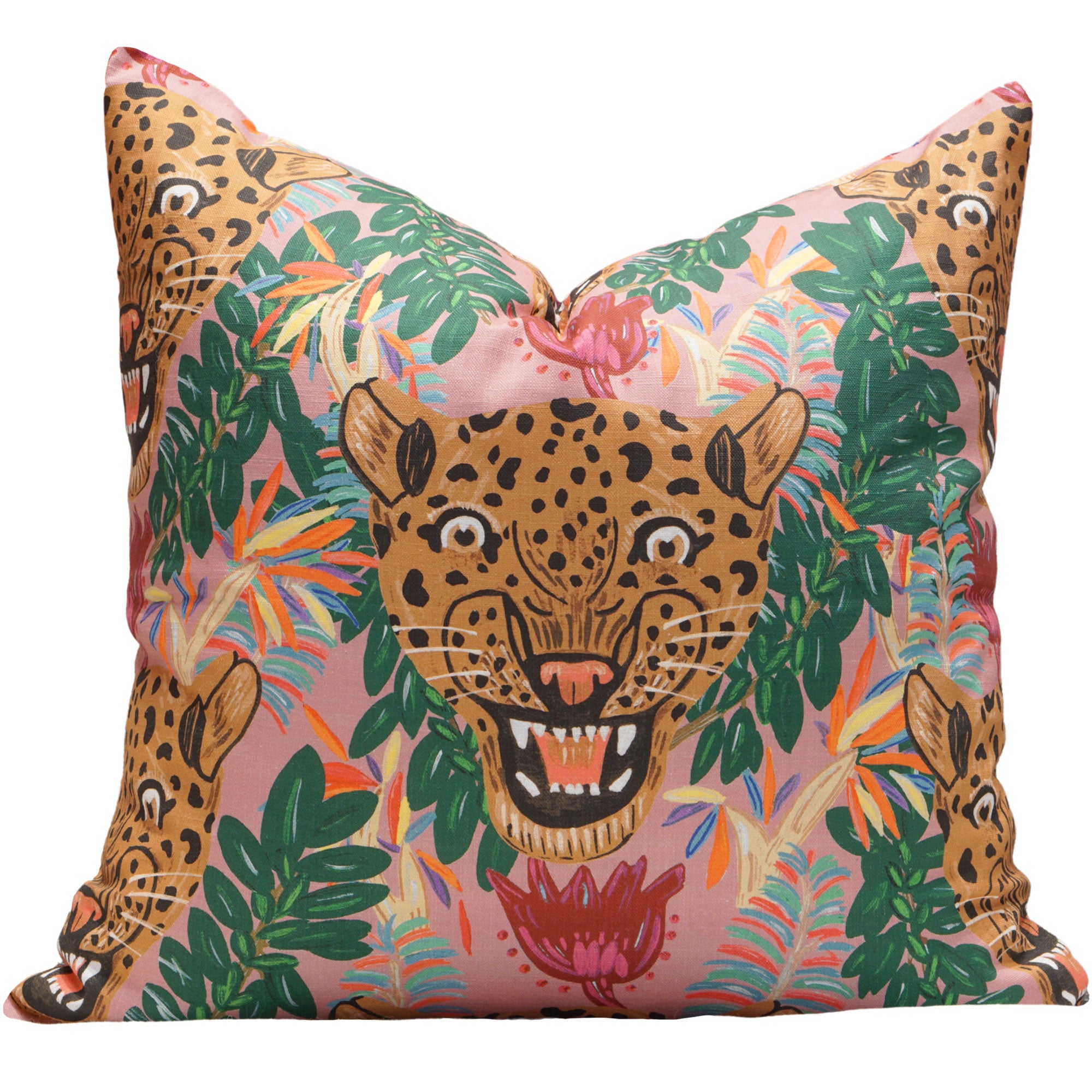 Fierce Leopard Pillow in Genuine Pink – Post House