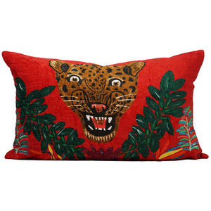 Fierce Leopard Lumbar Pillow
