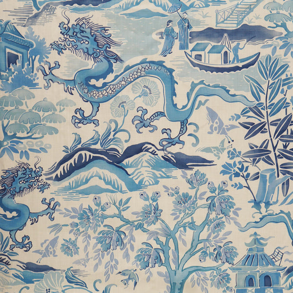 Gardens of Chinoise Blue Pillow